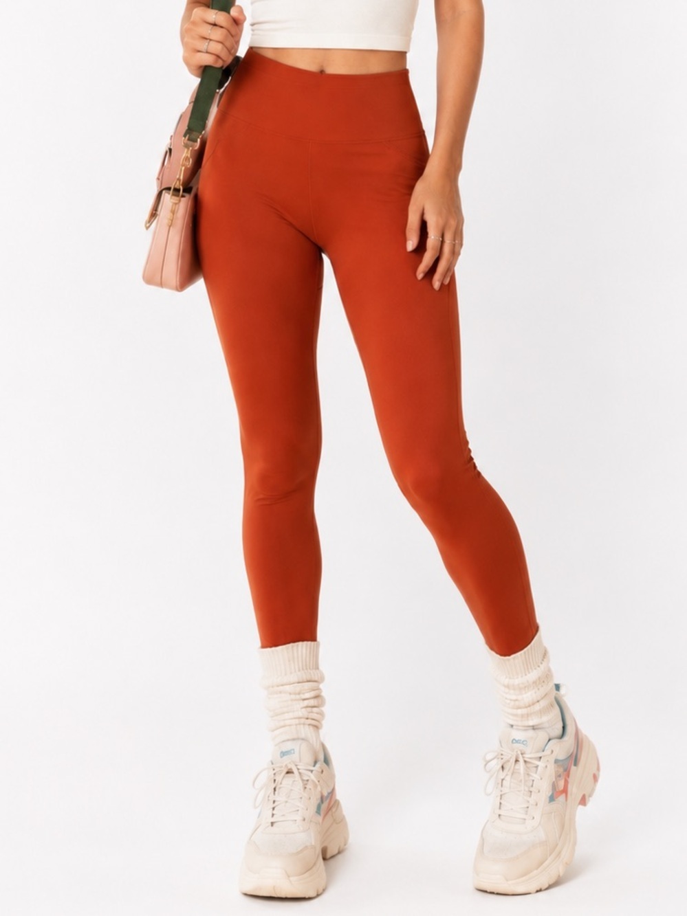 Madewell Leggings Flex High Rise Burnt Orange Terra Cotta‎ Rust Full Size XS NWT